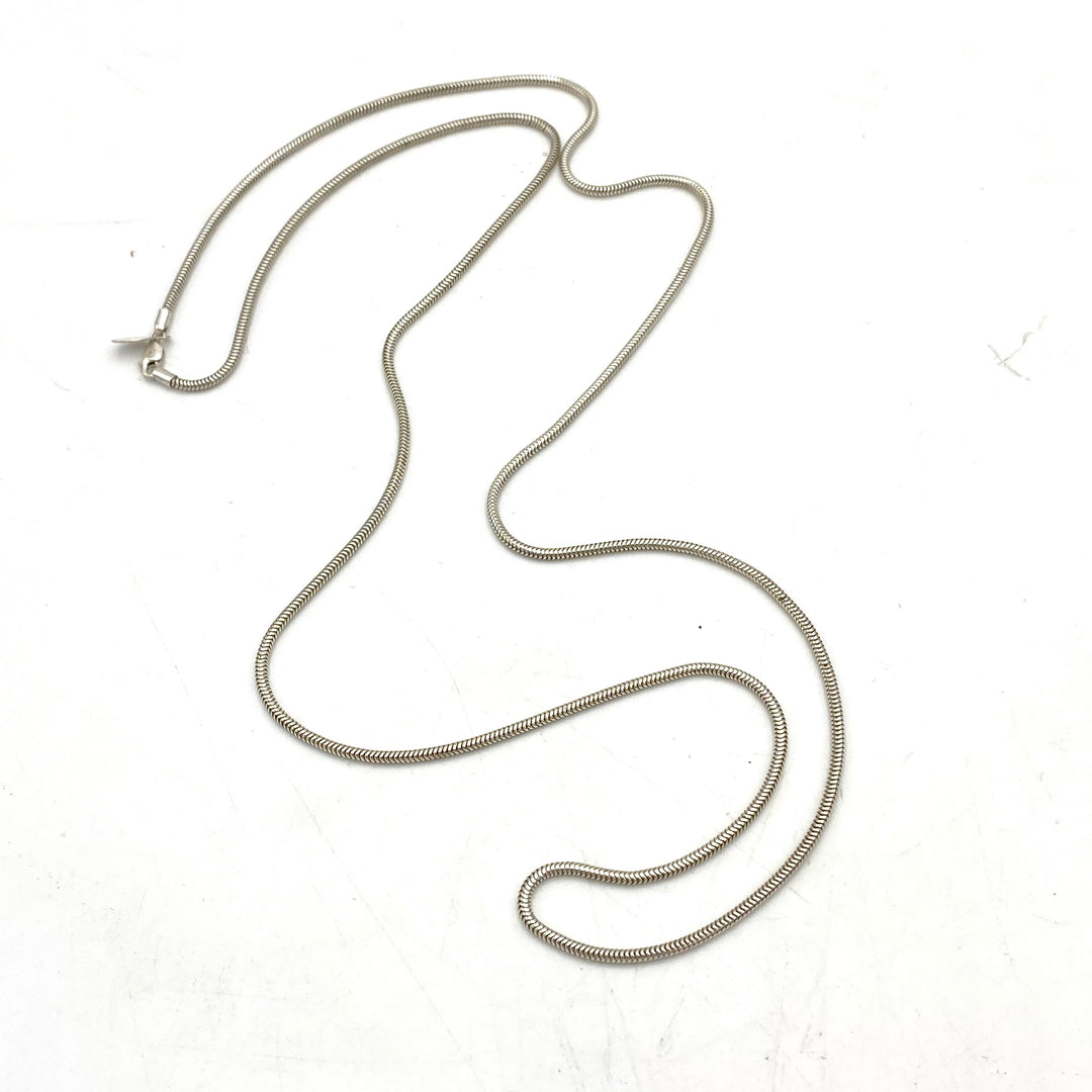 u470 Vintage Sterling Silver 925 Espo Sig Snake Link Chain Necklace 32" Long