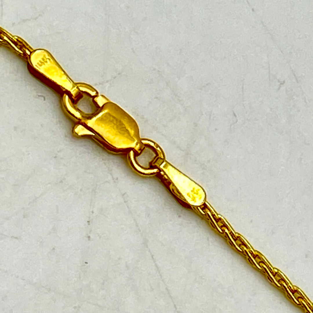 u474 Vintage 14K Yellow Gold Spiga Neck Link Chain Necklace 24" Long