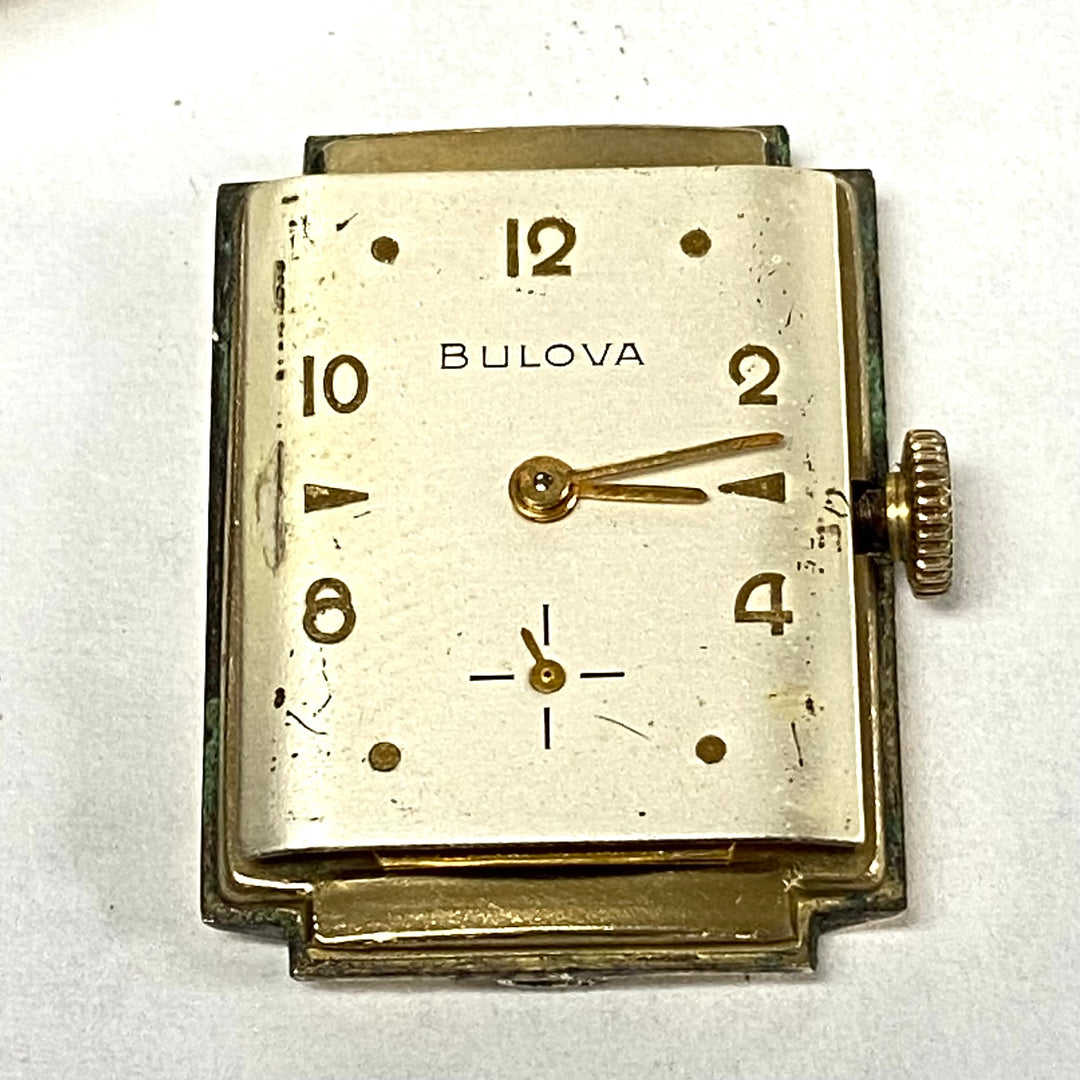 u513 Vintage BULOVA 10K Rolled Gold Plate 21 Jewels Mechanical Wrist Watch