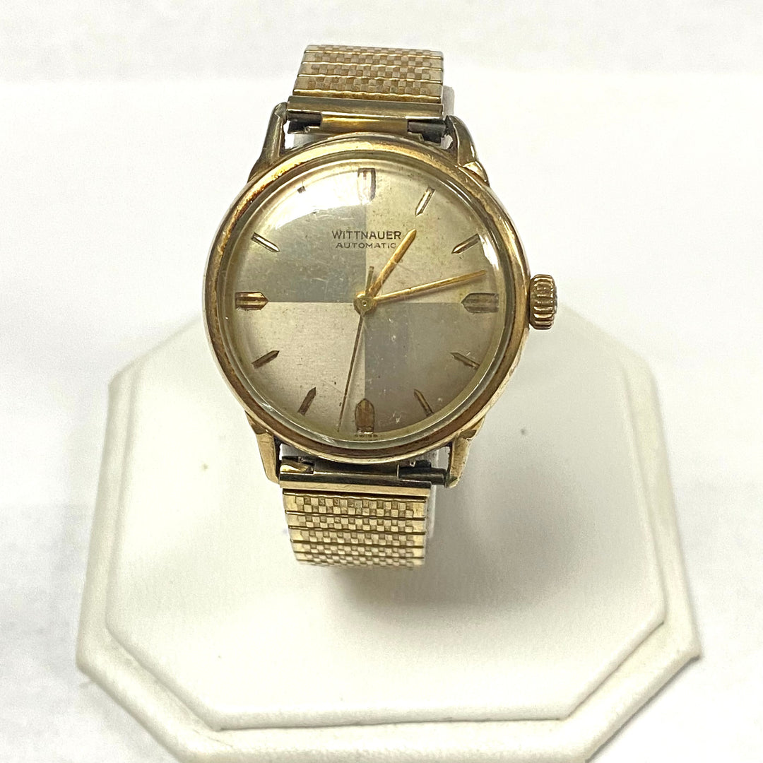 u515 Vintage Wittnauer 10K God Filled Stainless Automatic Wrist Watch 1960's