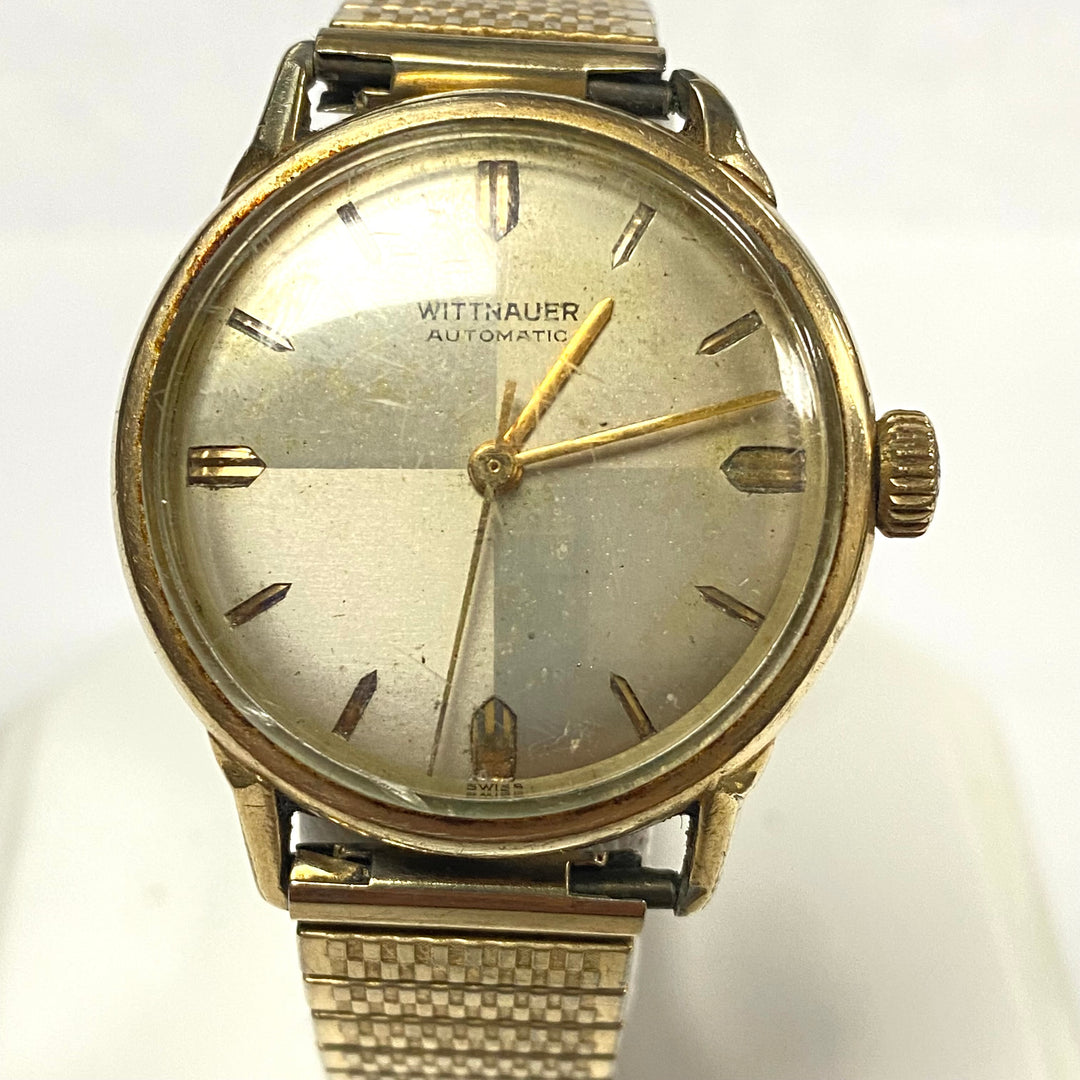 u515 Vintage Wittnauer 10K God Filled Stainless Automatic Wrist Watch 1960's