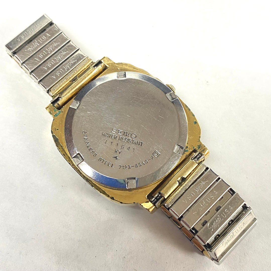 u518 Vintage SEICO Quartz Stainless Steel Water Resistant Wrist Watch 1970's
