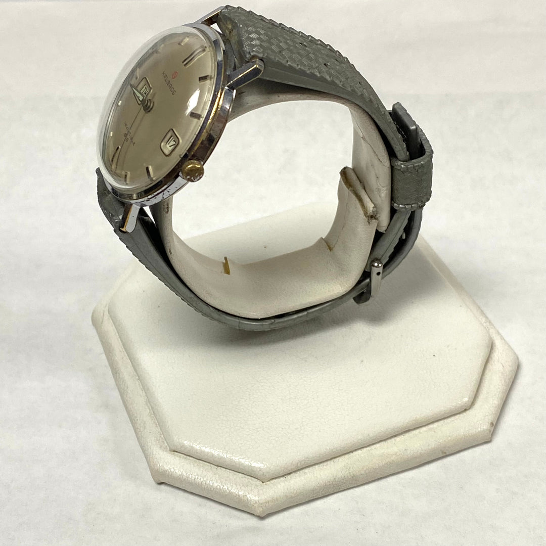 u523 Vintage Helbros Mechanical West Germany 17J Chrome Steel Wrist Watch 1960's