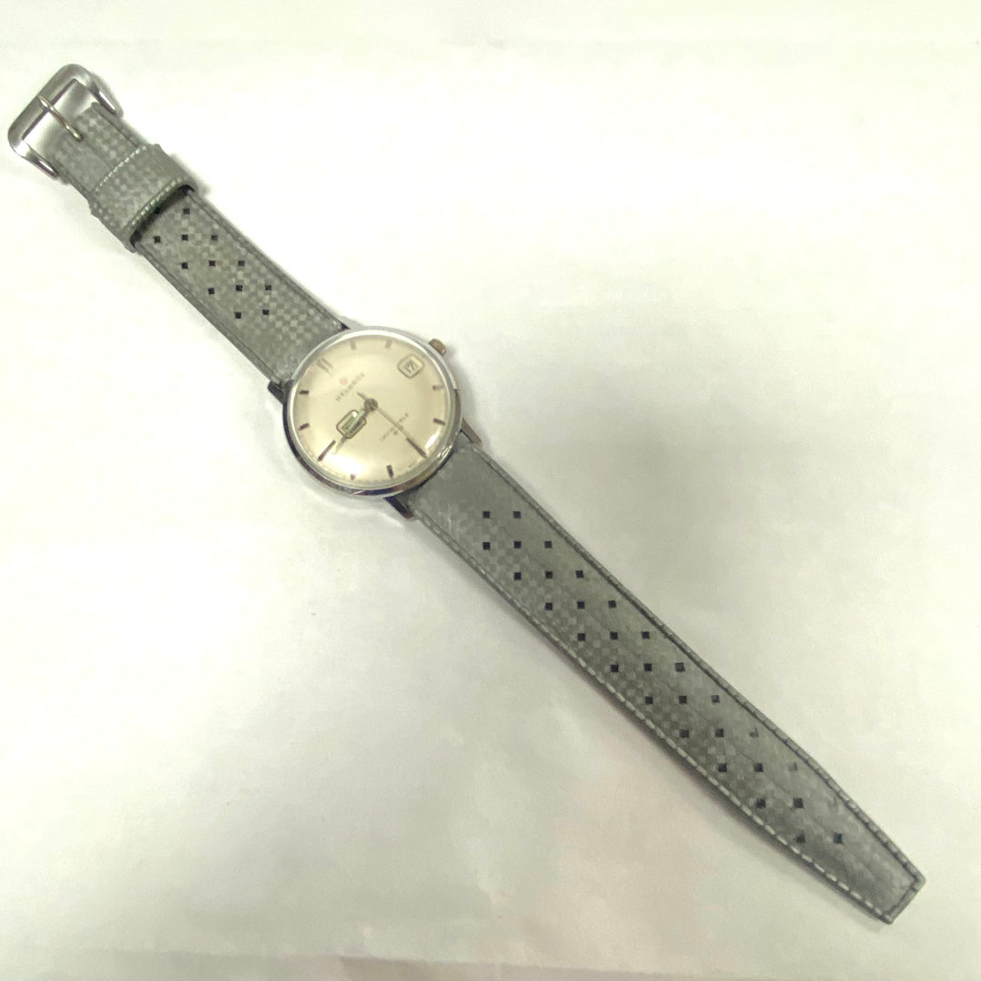 u523 Vintage Helbros Mechanical West Germany 17J Chrome Steel Wrist Watch 1960's