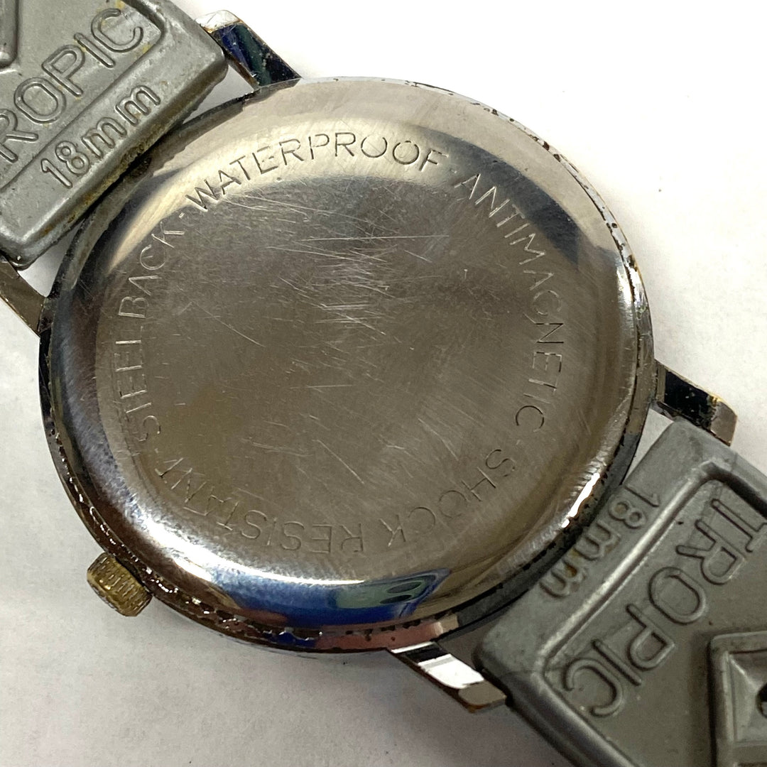 u523 Vintage Helbros Mechanical West Germany 17J Chrome Steel Wrist Watch 1960's