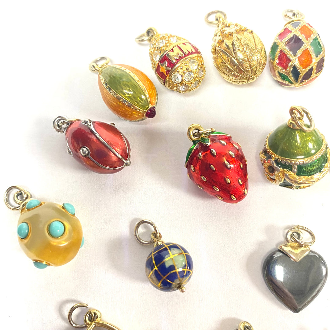 u559 Vintage Gold Filled 5pc Private Collection of Russian Theme Charm Pendant