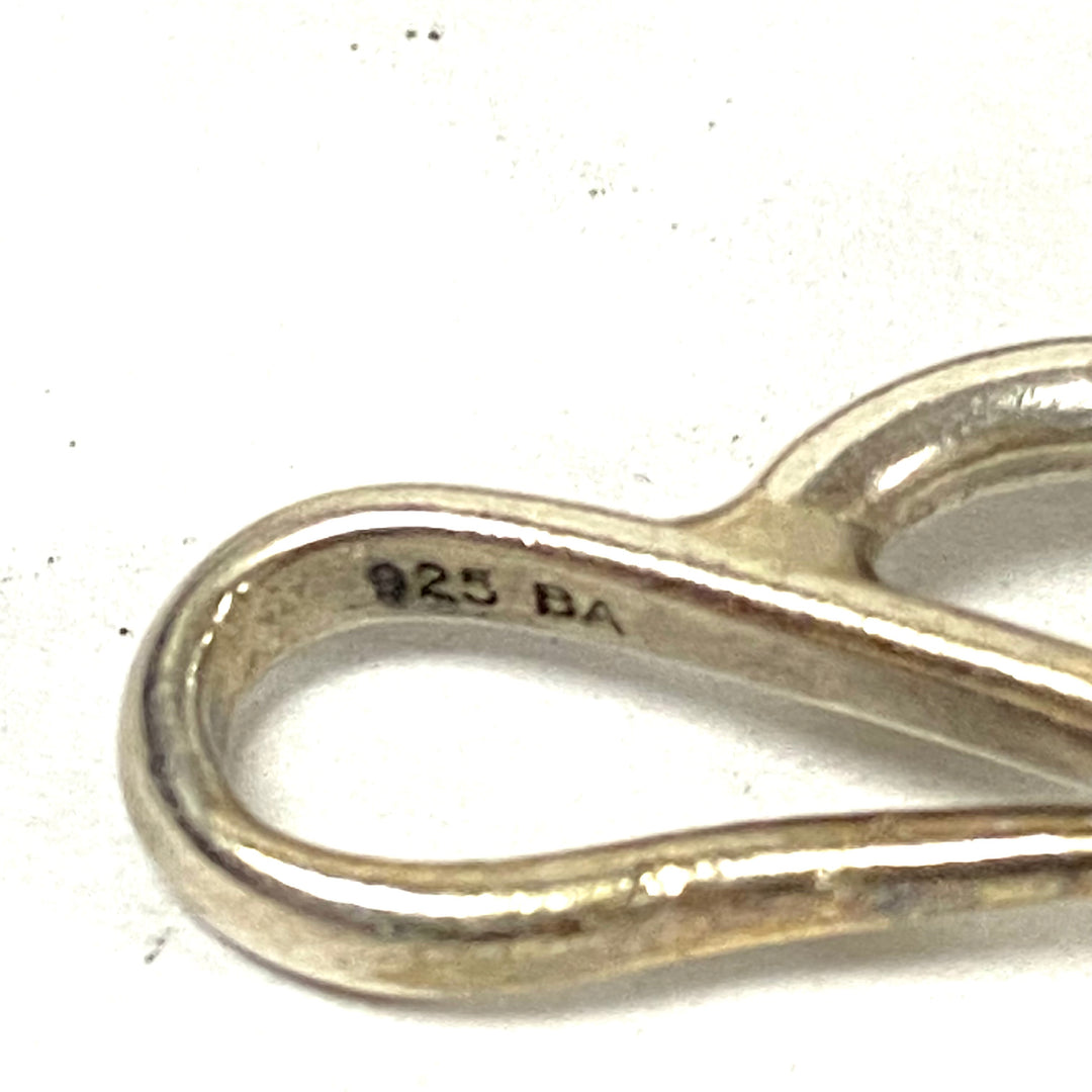 u565 Vintage 925 BA Sterling Silver 8" Long Snake Chain Bangle Bracelet