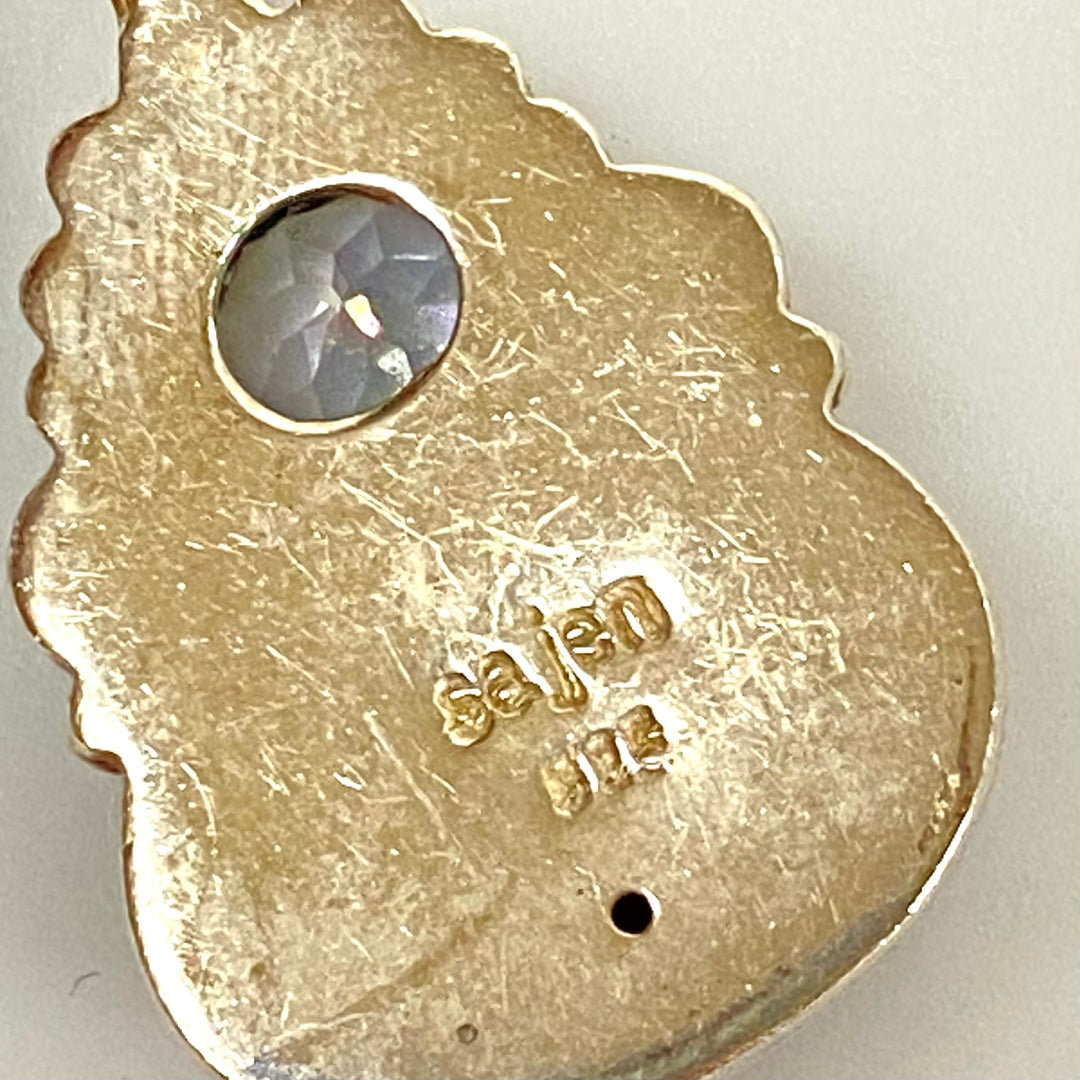 u606 Vintage Sterling Silver 925 Charm Pendant with Blue Stones