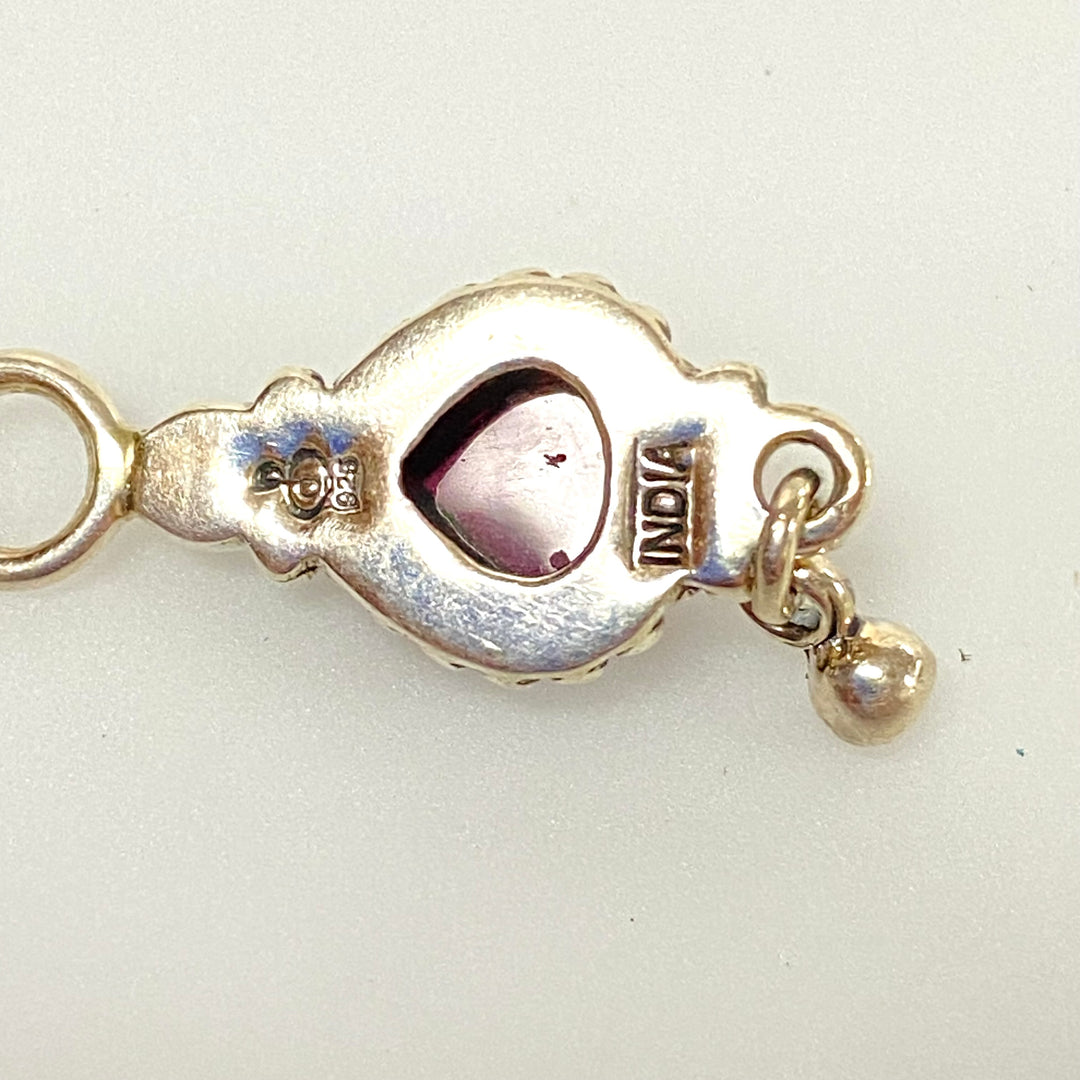 u610 Vintage Sterling Silver Hoop Earring Dangle Jackets Garnet Amethyst 2 sets