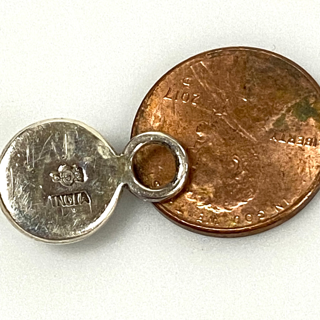 u613 Vintage Sterling Silver 925 Round Charm Pendant