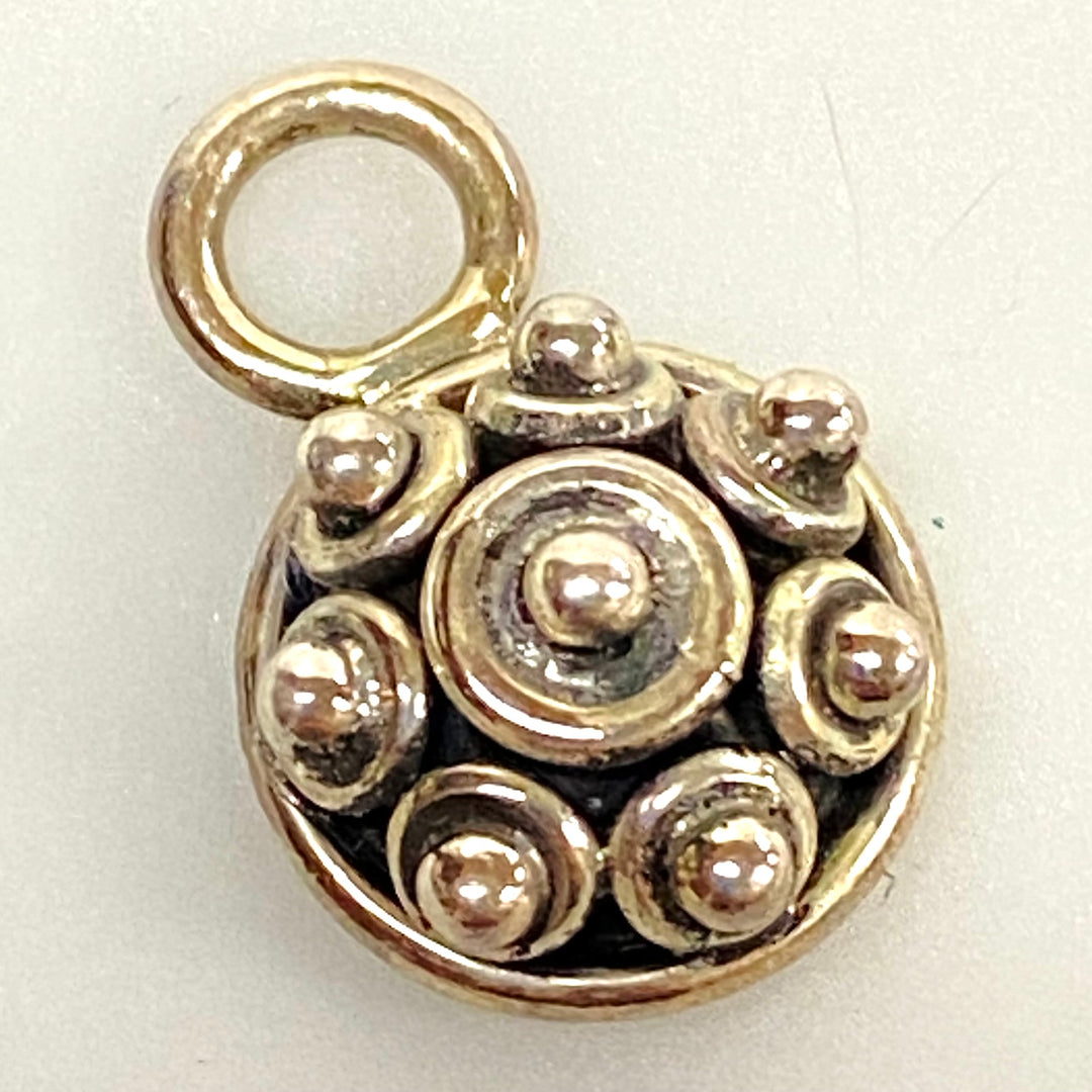 u613 Vintage Sterling Silver 925 Round Charm Pendant