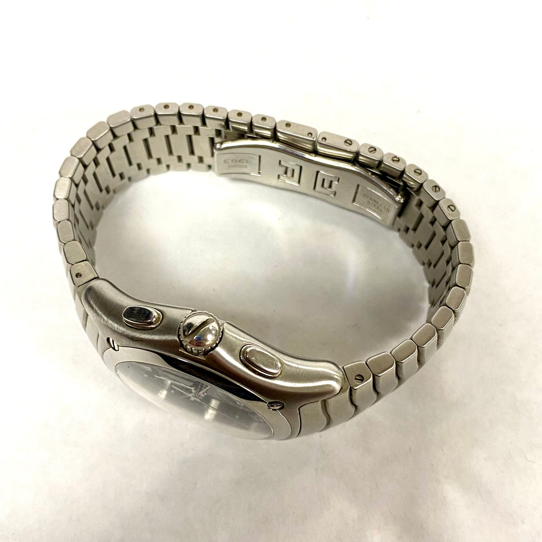 u702 Ebel Swiss Classic Wave Chronograph Stainless Steel Quartz Wrist Watch