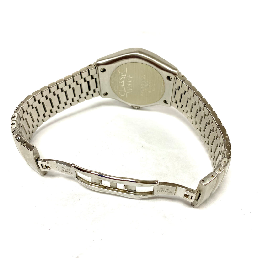 u702 Ebel Swiss Classic Wave Chronograph Stainless Steel Quartz Wrist Watch