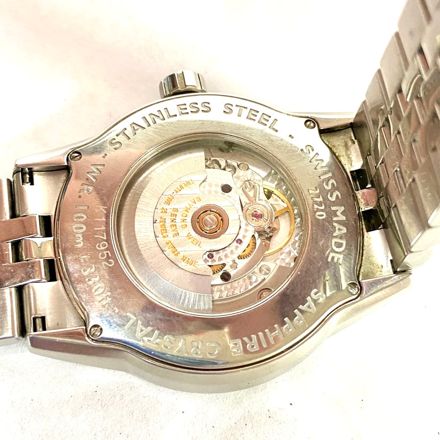 u703 Raimond Weil Geneve Automatic Sapphire Crystal Stainless Steel Wrist Watch & Box
