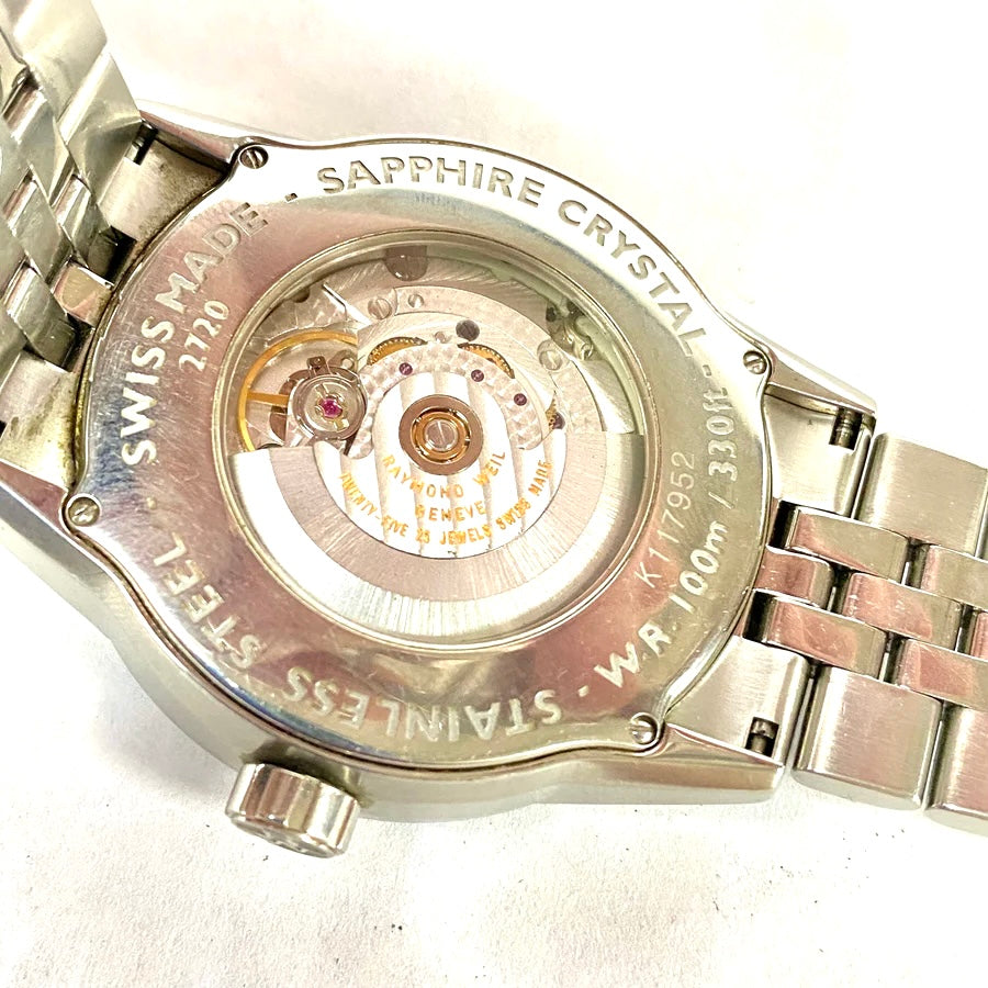 u703 Raimond Weil Geneve Automatic Sapphire Crystal Stainless Steel Wrist Watch & Box