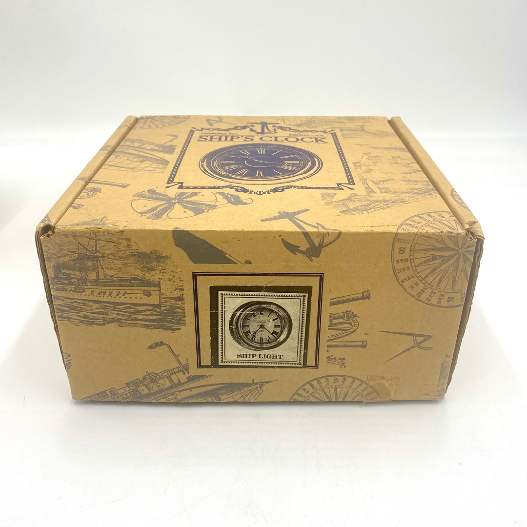 u709 Vintage Gold Tone Bell Clock Co. Ship's Clock Quartz