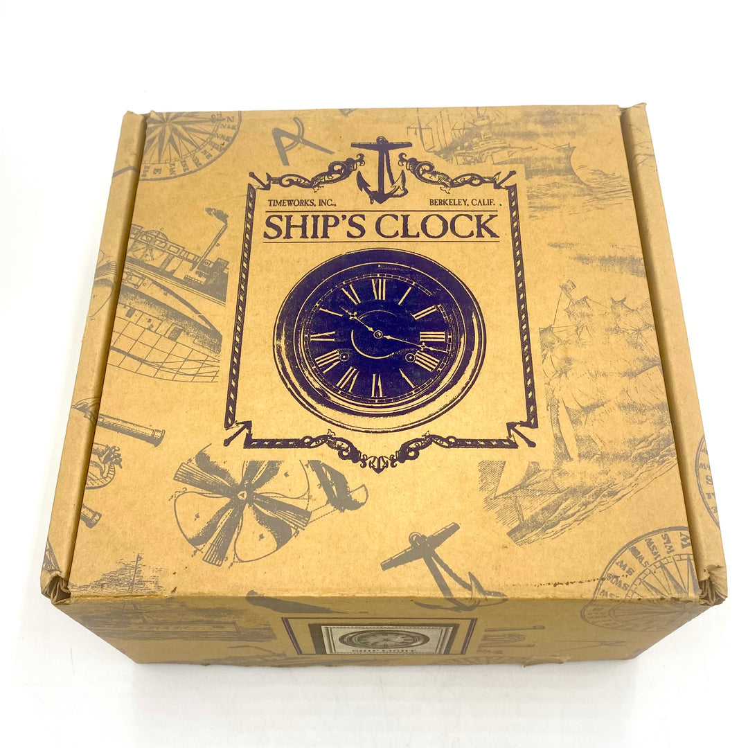 u709 Vintage Gold Tone Bell Clock Co. Ship's Clock Quartz