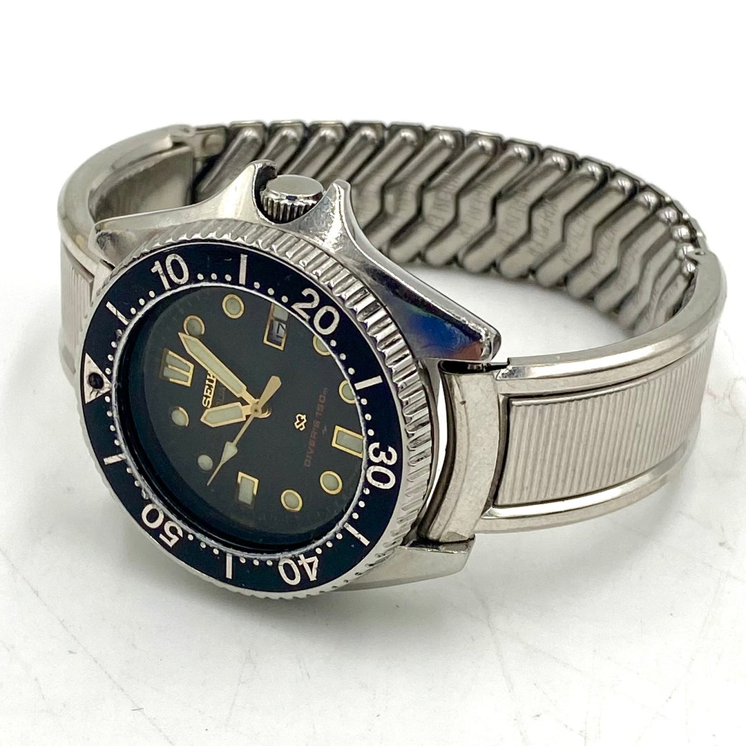 u713 Vintage Seiko Japan 2625 Diver's 150 WR Stainless Steel Unisex Wrist Watch