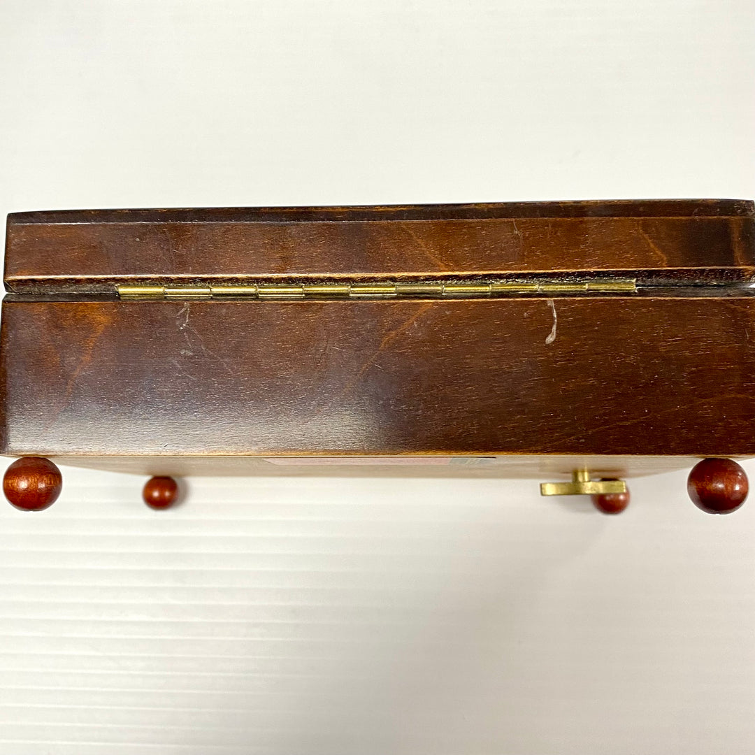 u715 Vintage Swiss Musical Movement Jewelry Box "Reich mir die Hand mein Leben"