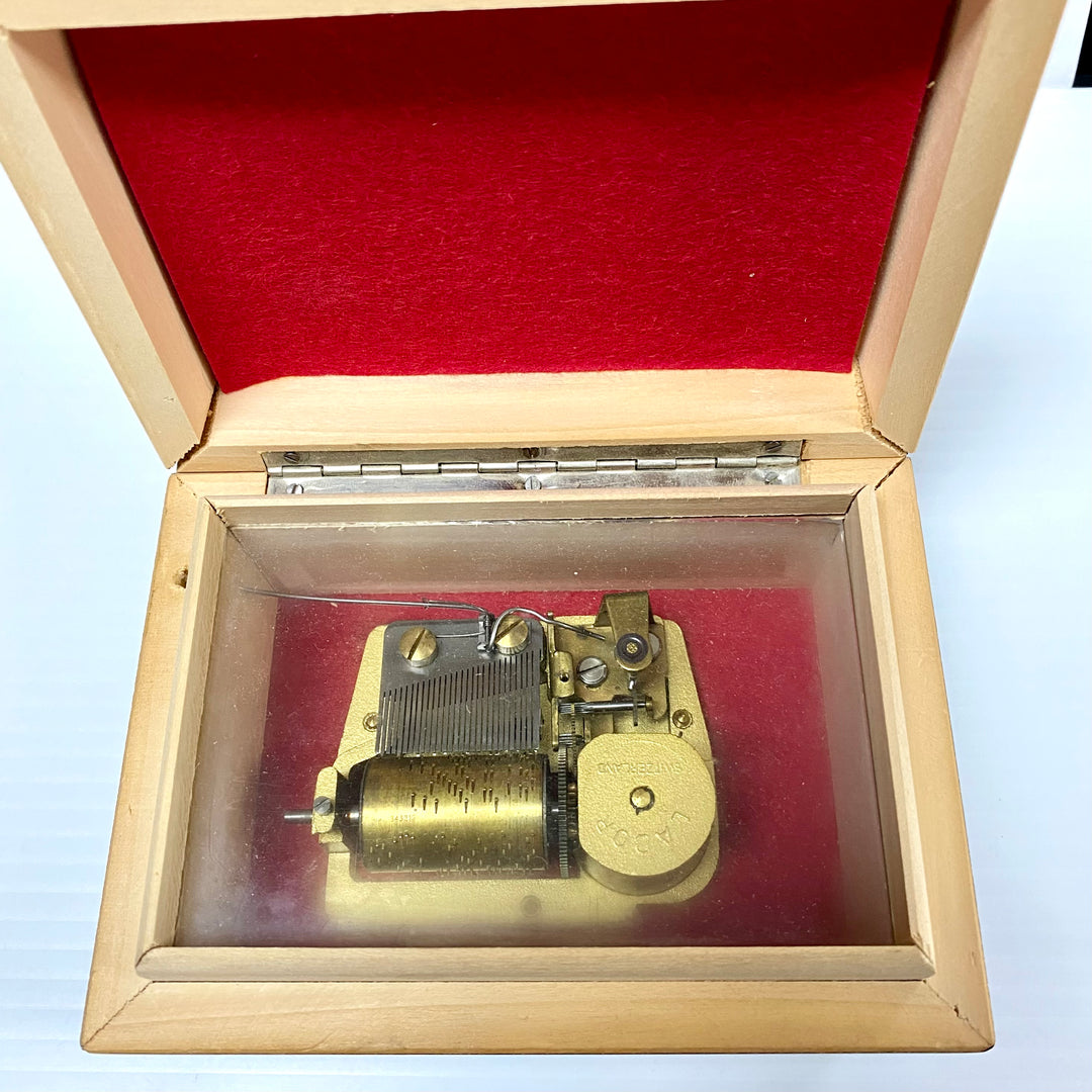 u716 Vintage Made Western Germany Musical Box Swiss Movement Romance by Beethoven & Minuet by Mozart