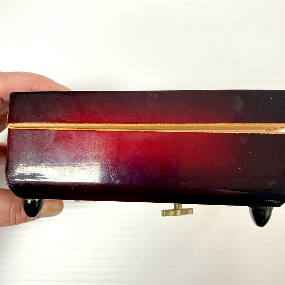 u716 Vintage Made Western Germany Musical Box Swiss Movement Romance by Beethoven & Minuet by Mozart