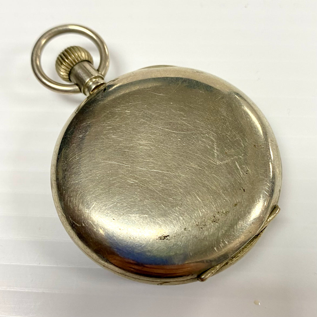 u718 Vintage Berna Swiss Mechanical Pocket Watch Silver Tone 7 Jewels