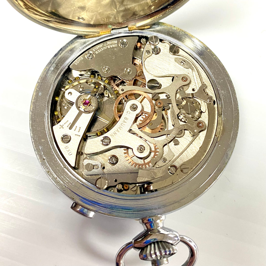 u719 Vintage ARISTO Baumann Swiss Mechanical Pocket Watch Silver Tone 7 Jewels