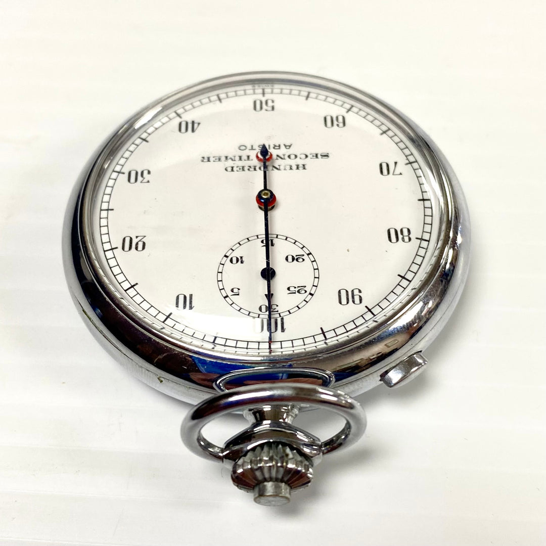 u719 Vintage ARISTO Baumann Swiss Mechanical Pocket Watch Silver Tone 7 Jewels