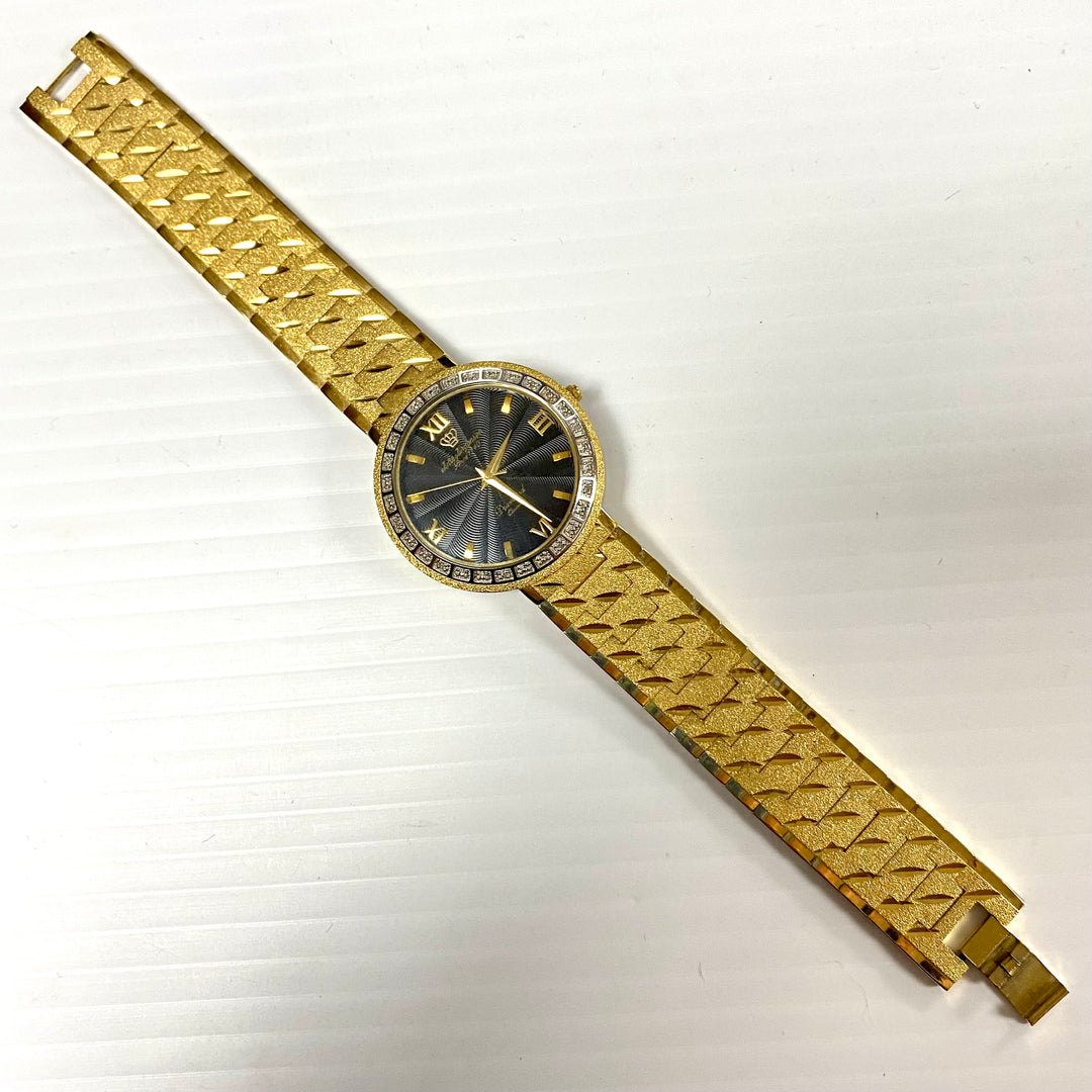 u725 Vintage Jules Jurgensen 1J Diamond Quartz GP Stainless Unisex Wrist Watch