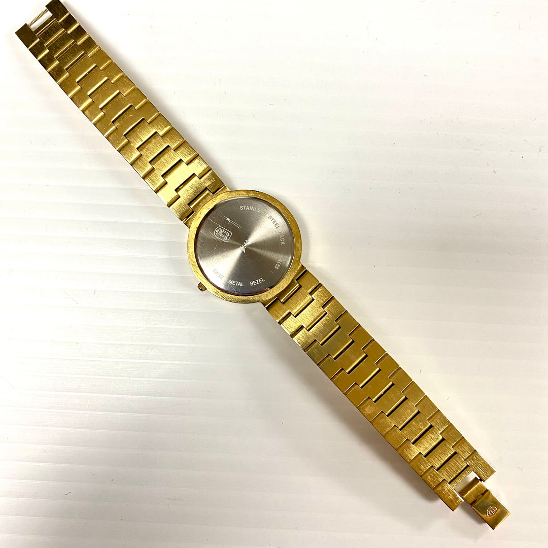 u725 Vintage Jules Jurgensen 1J Diamond Quartz GP Stainless Unisex Wrist Watch