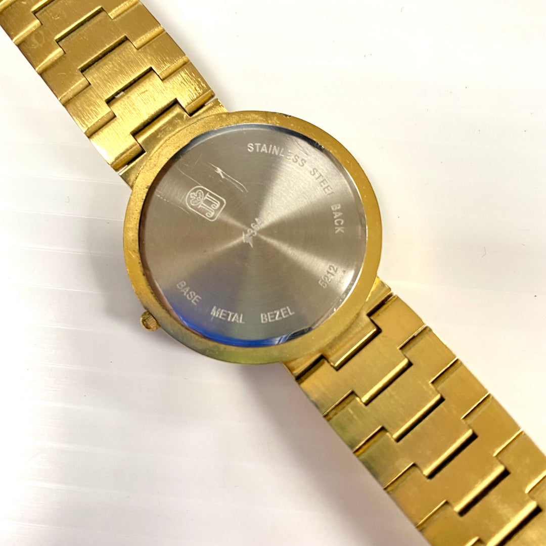 u725 Vintage Jules Jurgensen 1J Diamond Quartz GP Stainless Unisex Wrist Watch