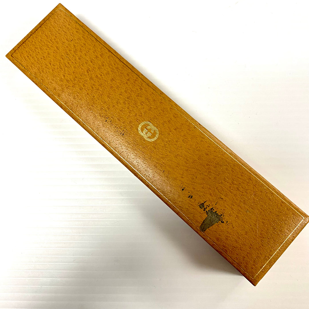 u727 Vintage Gucci Swiss Made Quartz Gold Tone Black Leather Unisex Wrist Watch