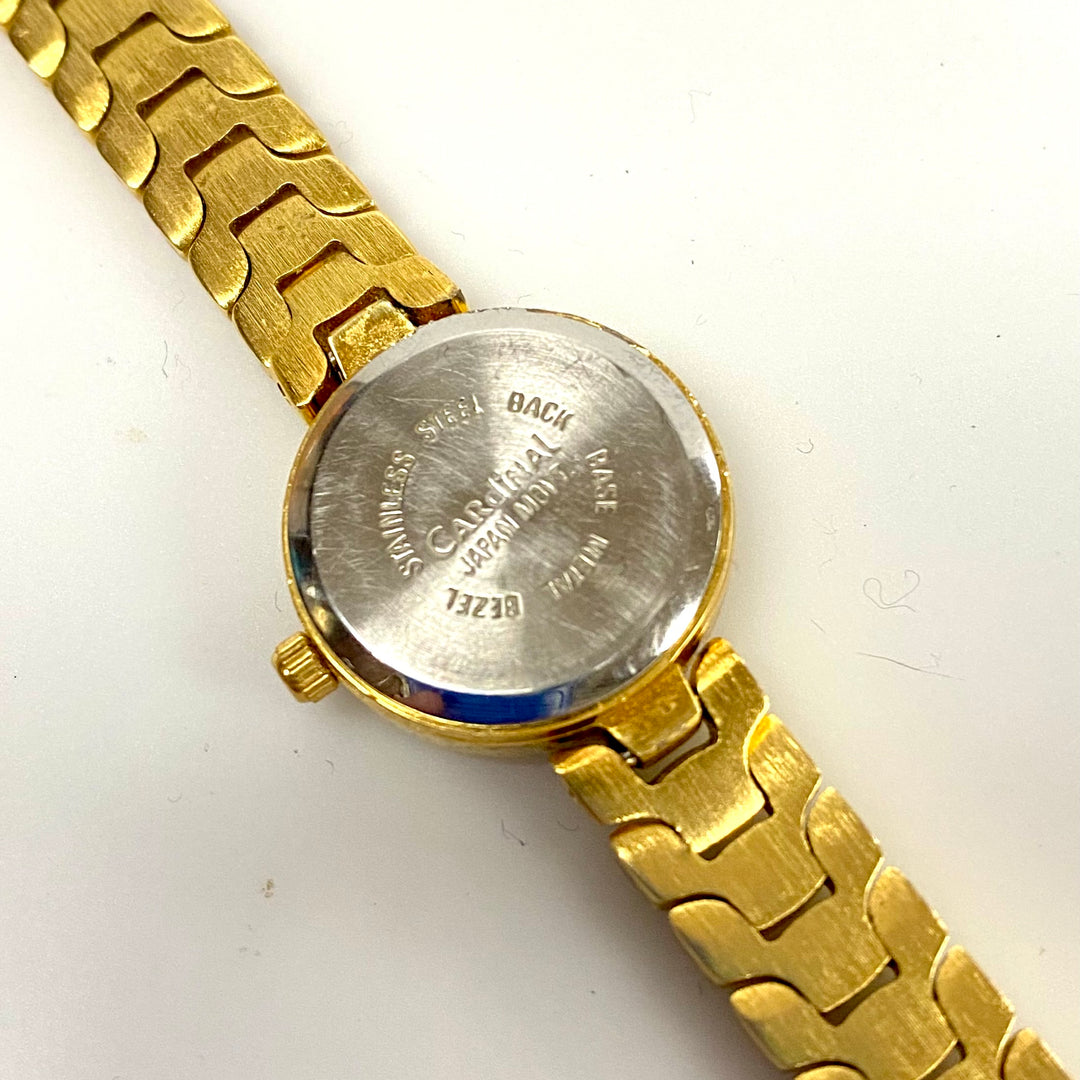 u751 Vintage Cardinal Quartz 2243 Stainless Back Wrist Watch Japan Mov't