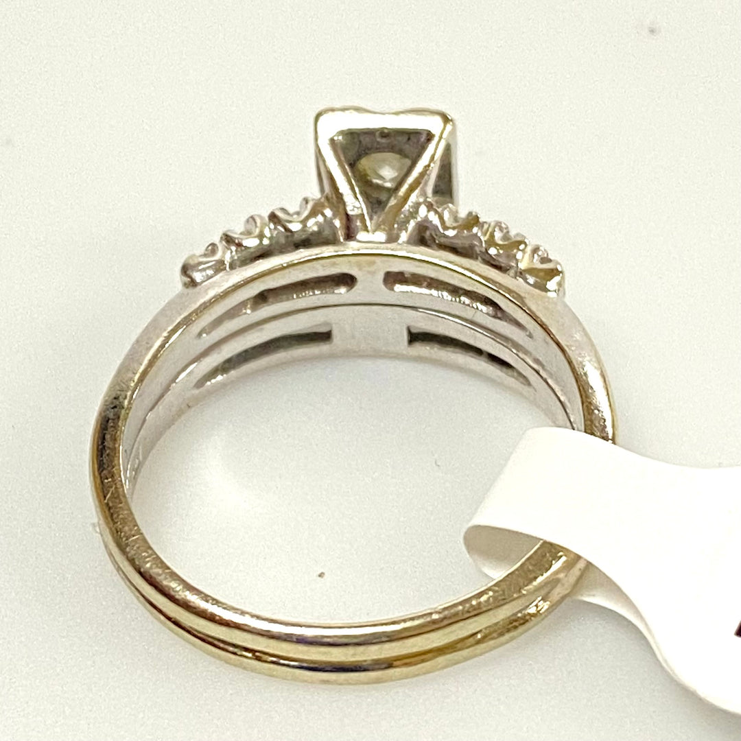 u759 Vintage 14K White Gold Women's Engagement Ring .25cts Diamond Size 6.5