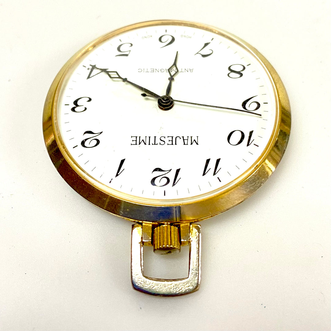 u762 Vintage Majestime Antimagnetic Mechanical Movement Pocket Watch 1 Jewel