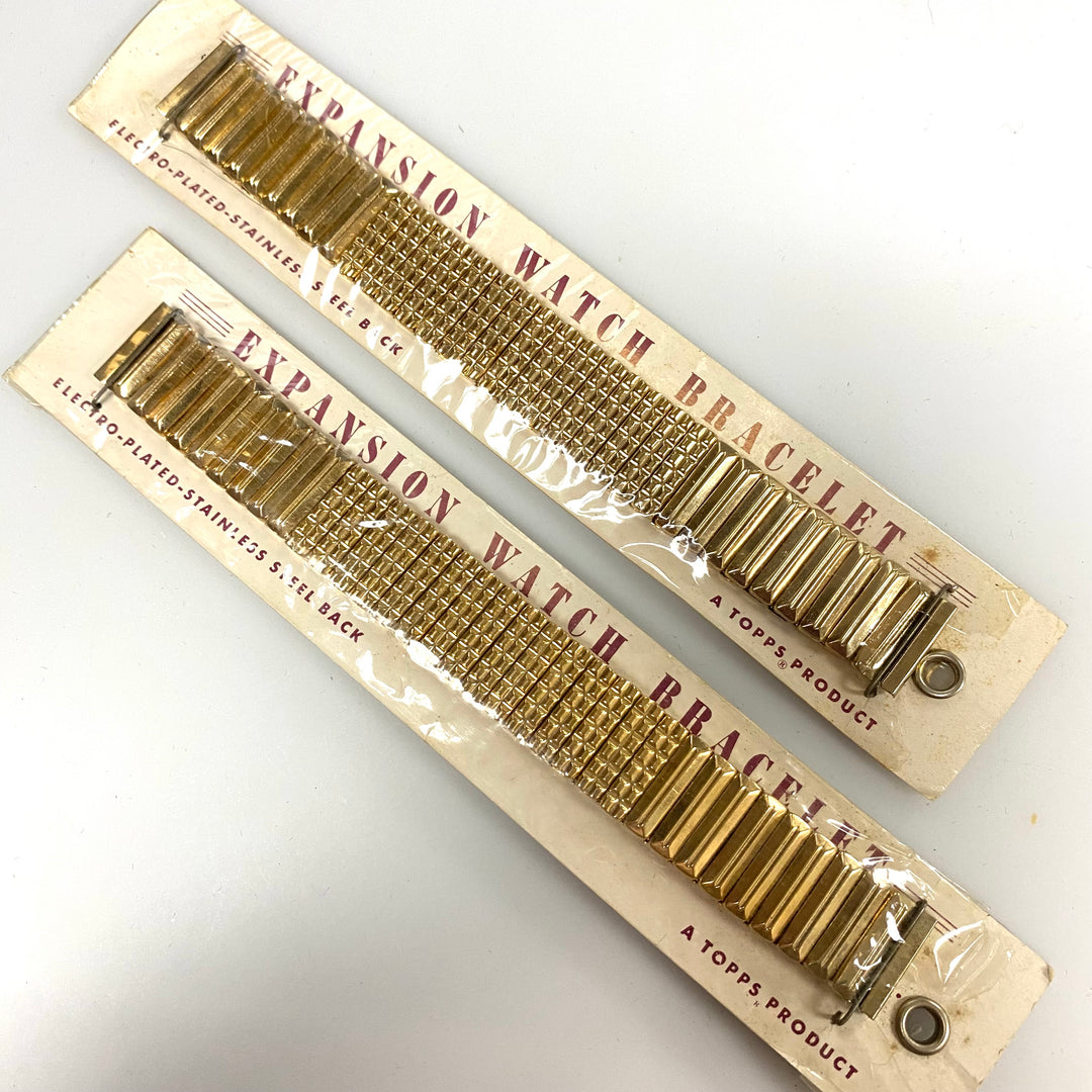 U768 Vintage Electro-Plated Stainless Steel Back One-Piece Stretchy Watch Band