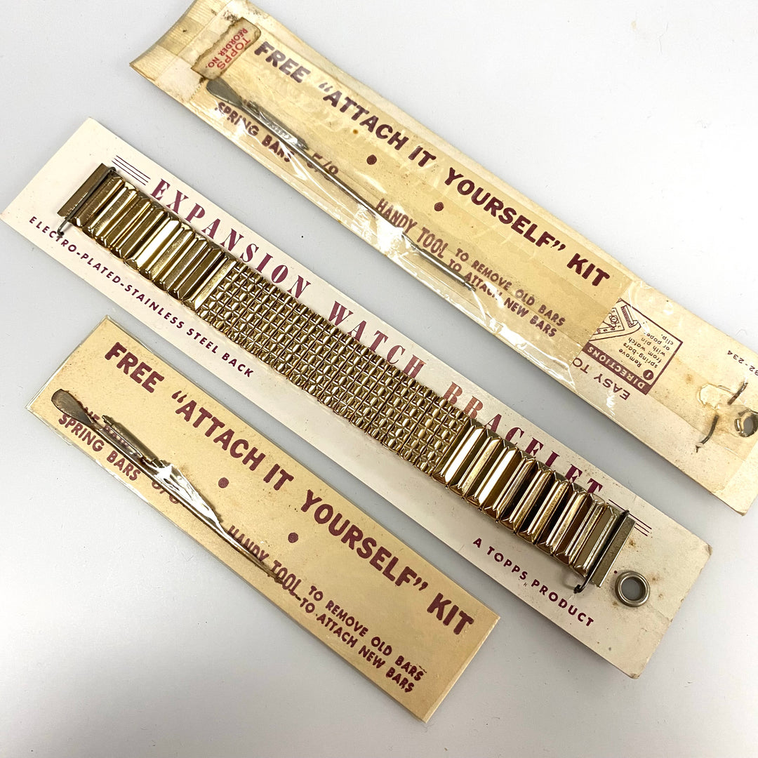 U768 Vintage Electro-Plated Stainless Steel Back One-Piece Stretchy Watch Band