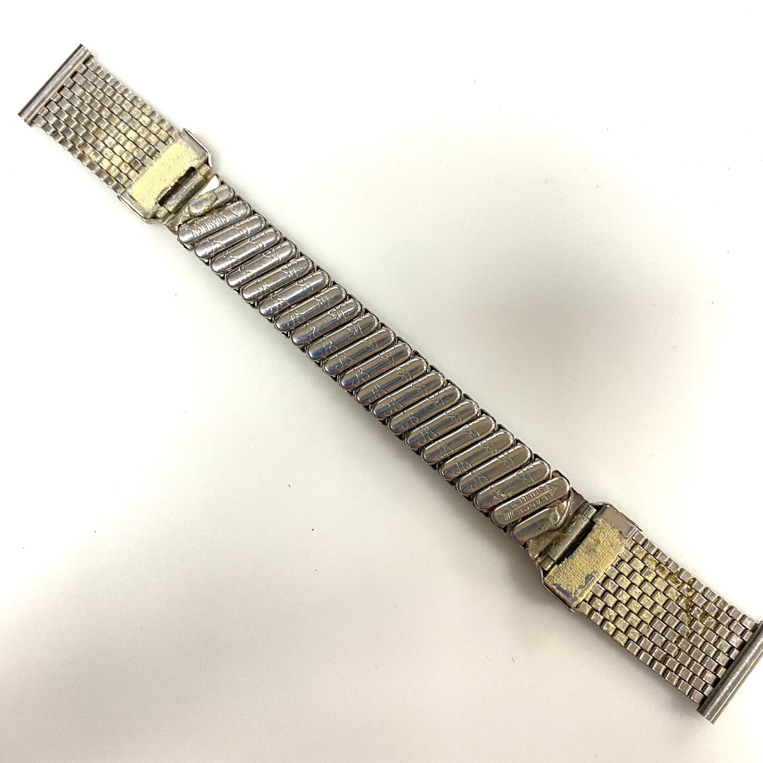 u770 Vintage Gold Tone Stainless Steel Back One-Piece Stretchy Watch Band