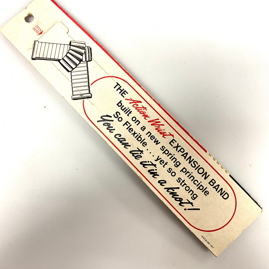 u772 Vintage Action Gold Tone Stainless Steel Back One-Piece Stretchy Watch Band