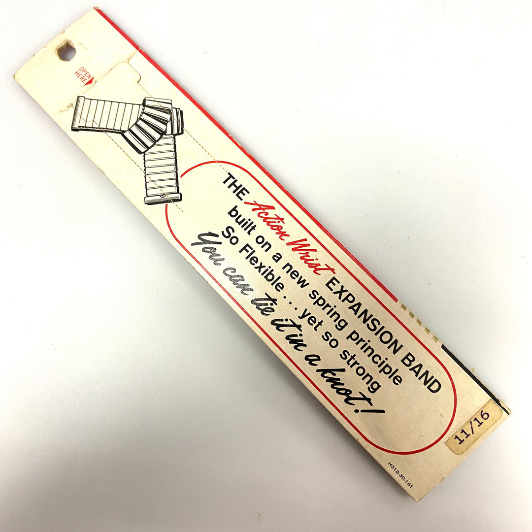 u773 Vintage Action Silver Tone Stainless Steel Back One-Piece Stretchy Watch Band