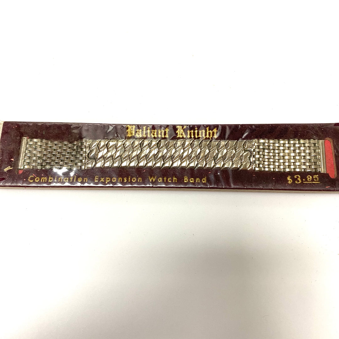 u774 Vintage Silver Tone Stainless Steel Back One-Piece Stretchy Watch Band