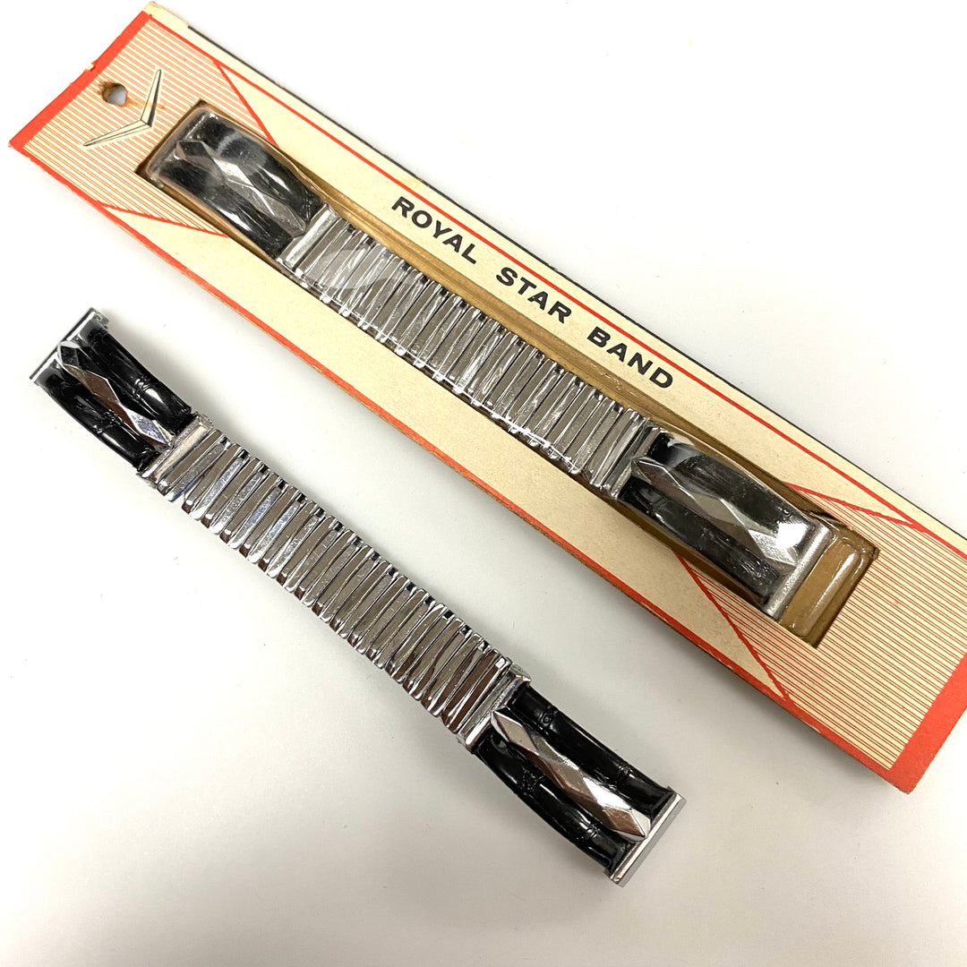 u783 Vintage Royal Star Silver Tone 1-Piece Stretch Watch Band Bracelet