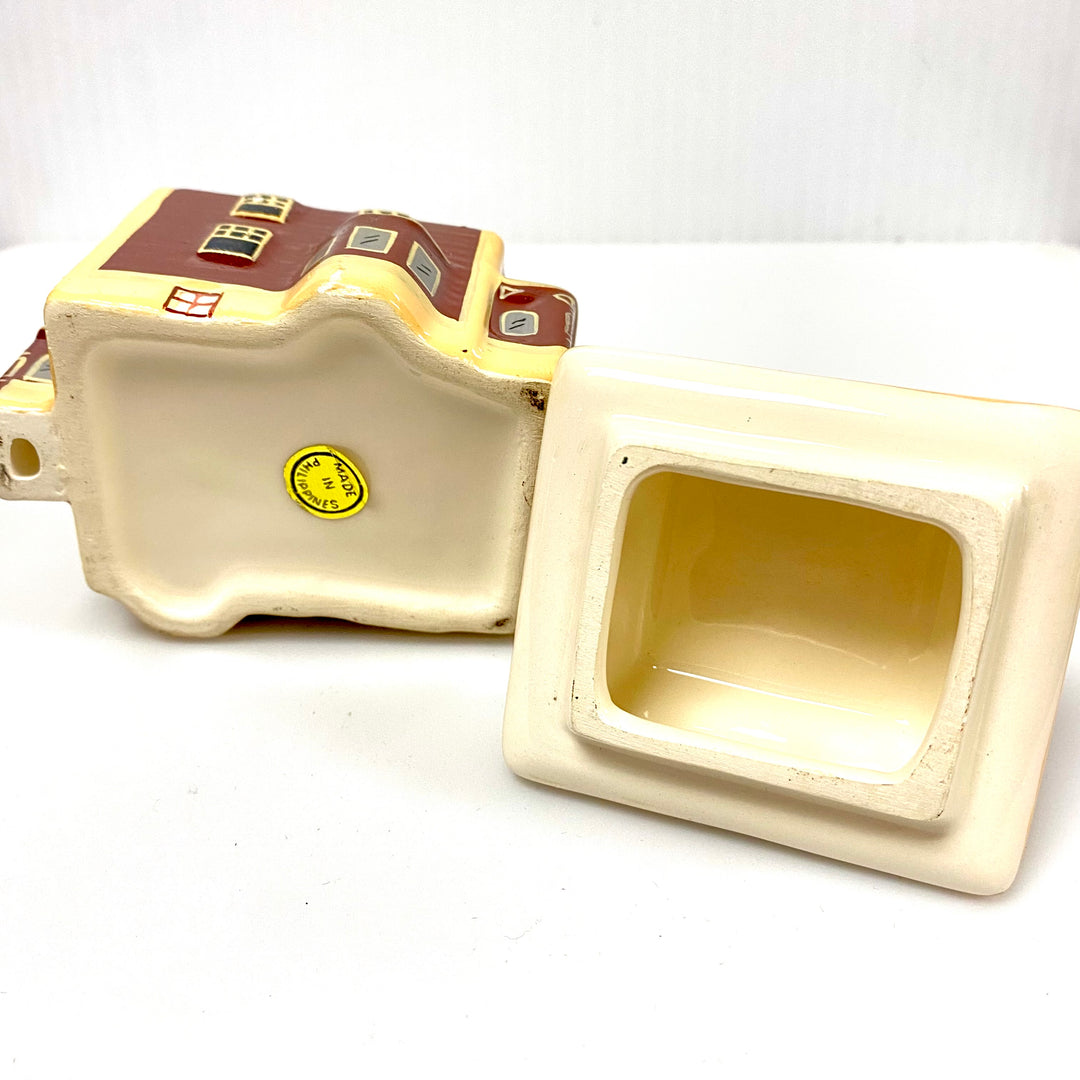 u794 Ceramic Hand-painted Little House Trinket Jewelry Gift Souvenir Box