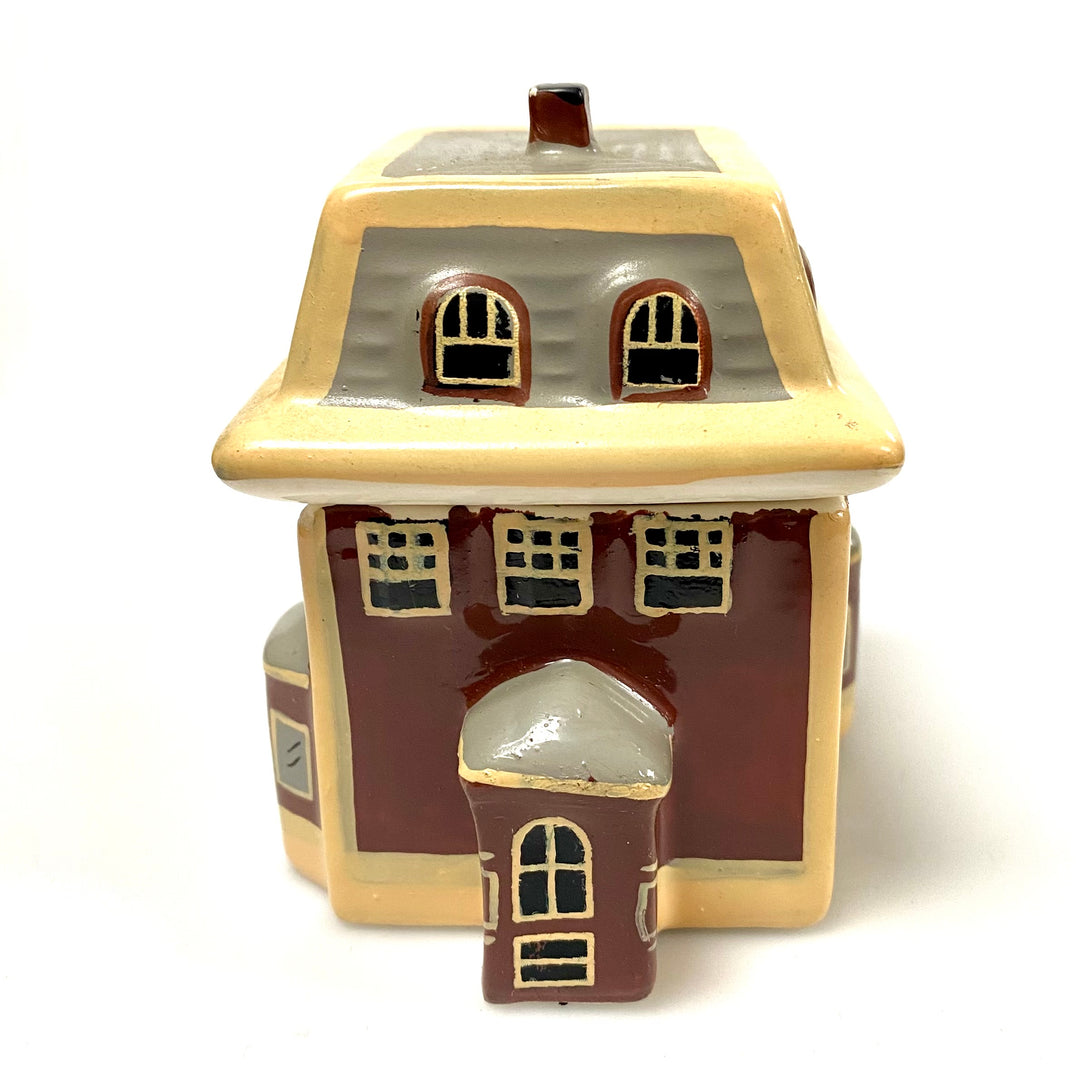 u794 Ceramic Hand-painted Little House Trinket Jewelry Gift Souvenir Box