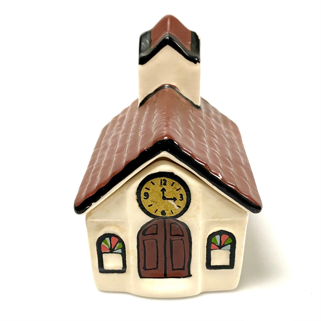 u795 Ceramic Hand-painted Little House Trinket Jewelry Gift Coin Souvenir Box