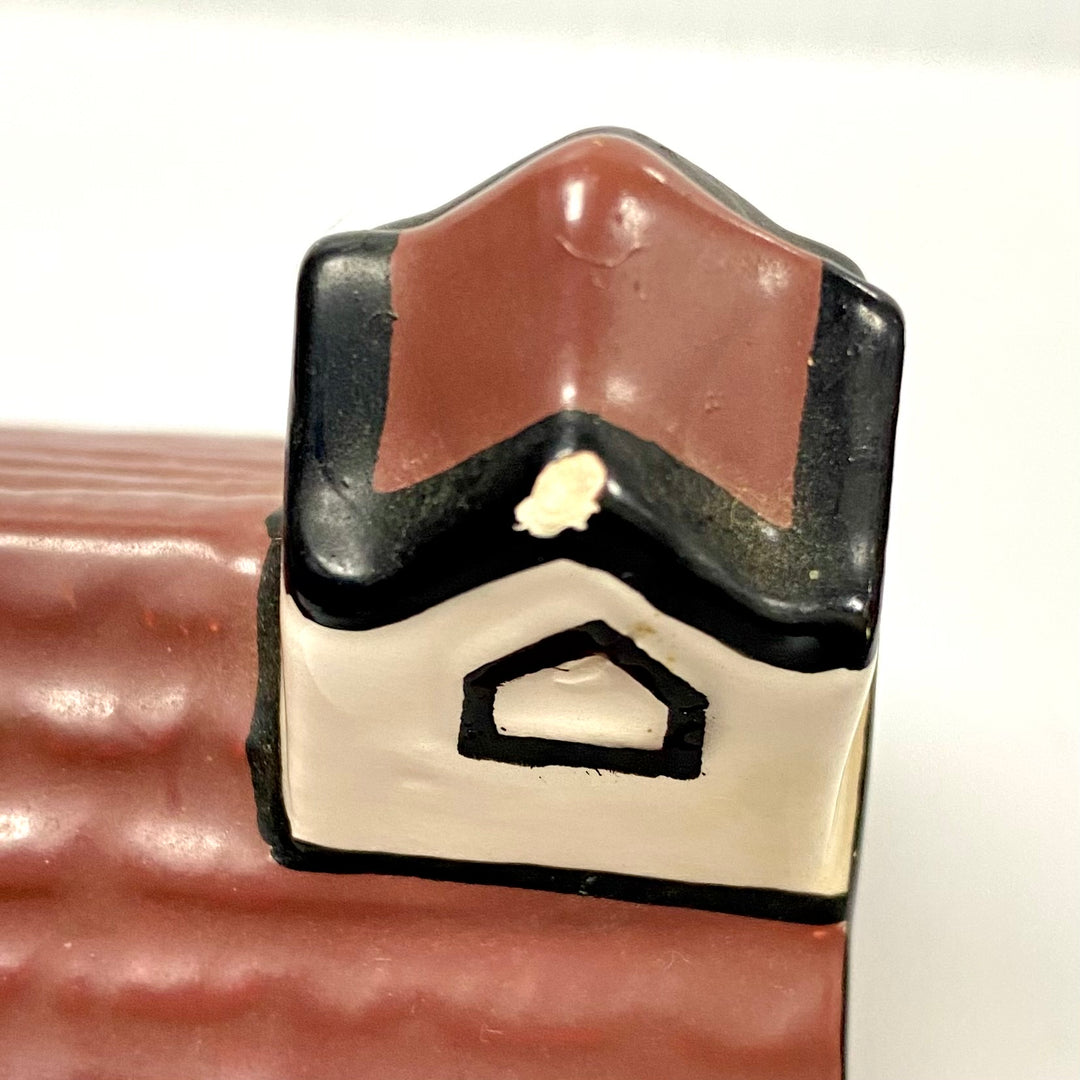 u795 Ceramic Hand-painted Little House Trinket Jewelry Gift Coin Souvenir Box