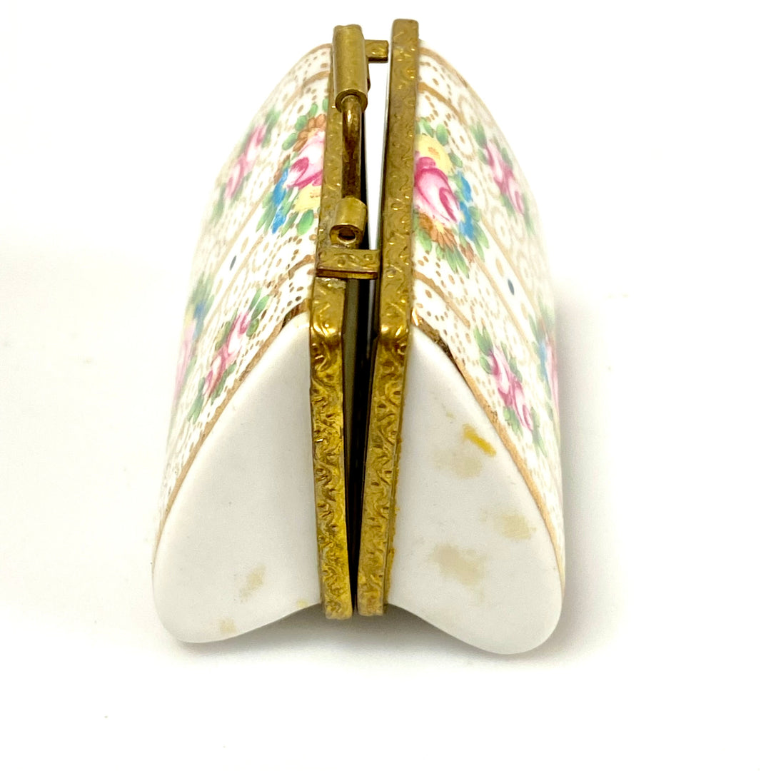 u797 Antique KPM Porcelain Collection Purse Trinket Jewelry Gift Souvenir Box