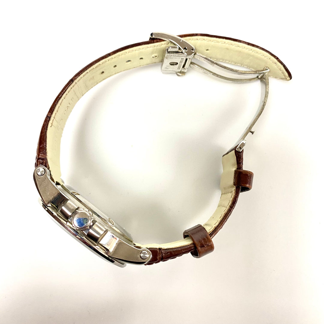 u829 SEIKO Premier Kinetic Direct Stainless Steel Original Leather Wrist Watch