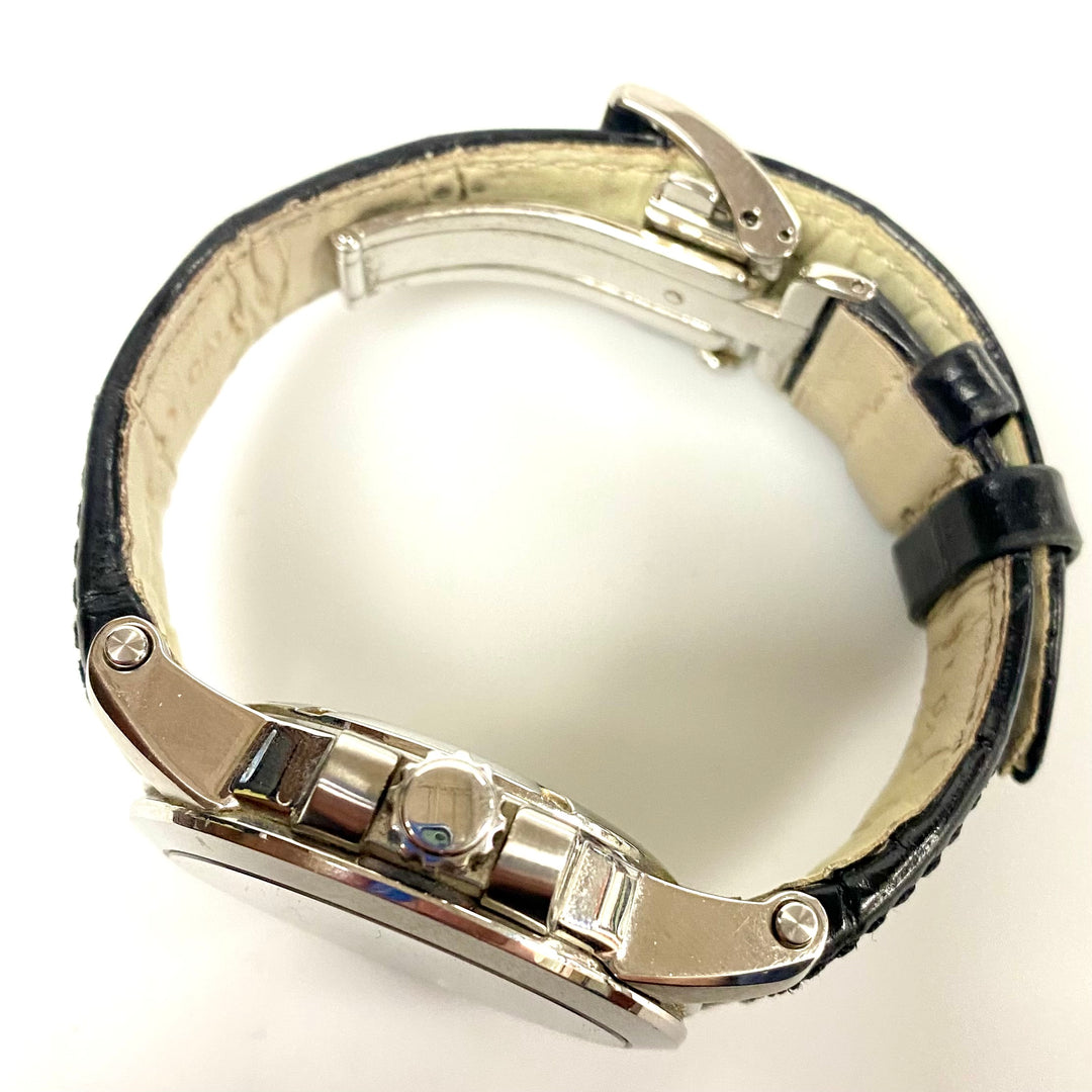 u830 SEIKO Premier Kinetic Direct Stainless Steel Original Leather Wrist Watch