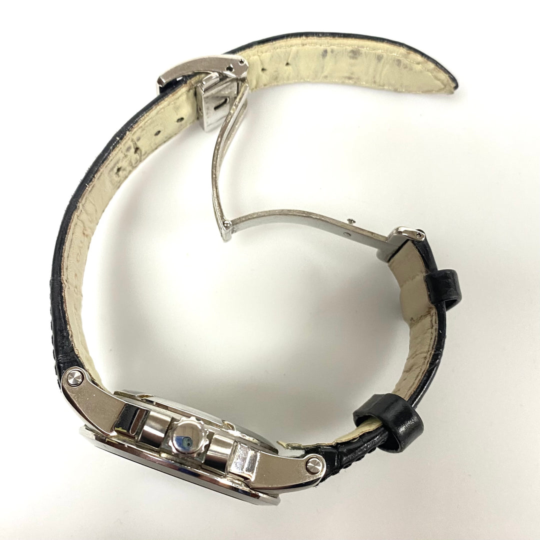 u830 SEIKO Premier Kinetic Direct Stainless Steel Original Leather Wrist Watch